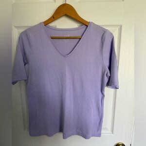 Women's Lavender V-Neck Top